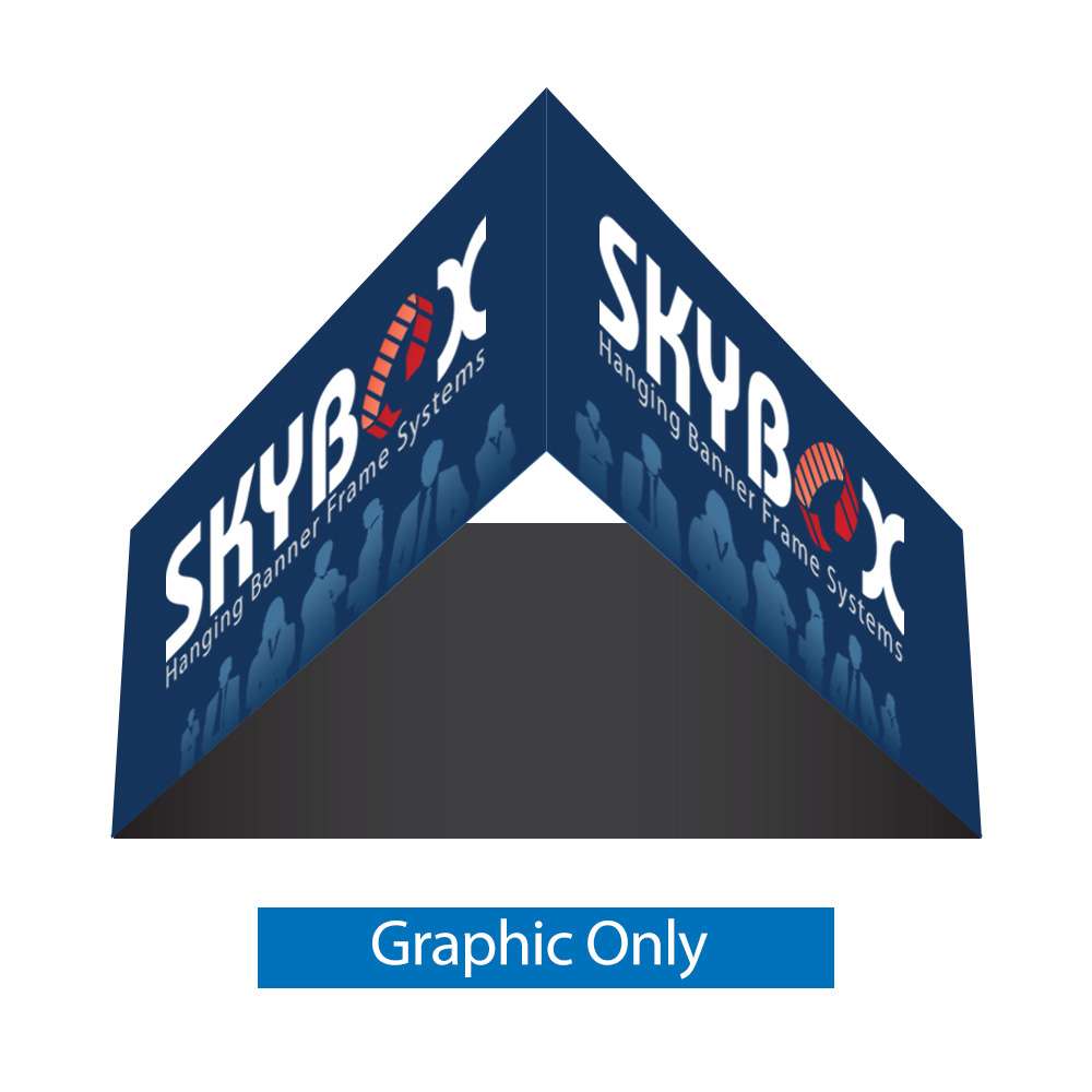 10ft Hanging Banner Triangle — Single Sided Graphic Only with Black Back Fabric